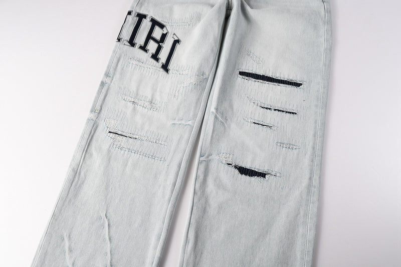 AMIRI Straight Leg Distressed Jeans #8916