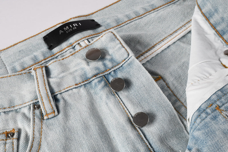 AMIRI Straight Leg Distressed Jeans #8916