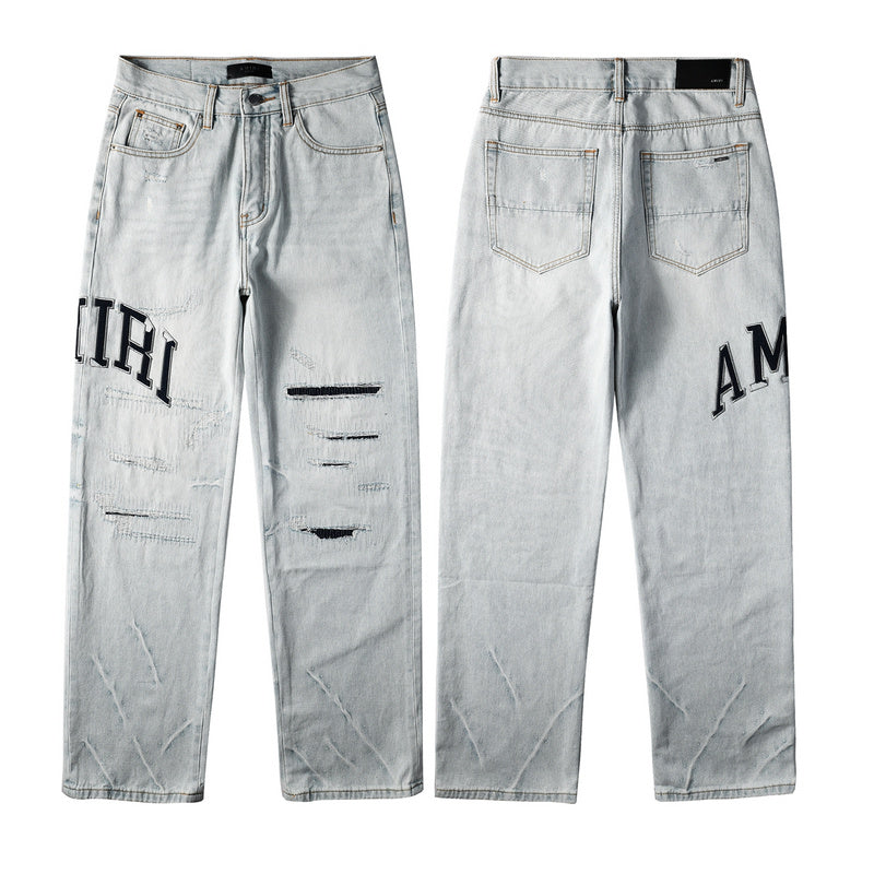 AMIRI Straight Leg Distressed Jeans #8916