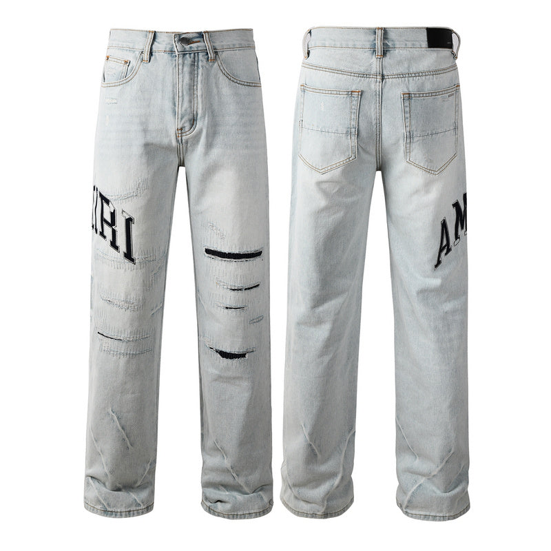AMIRI Straight Leg Distressed Jeans #8916