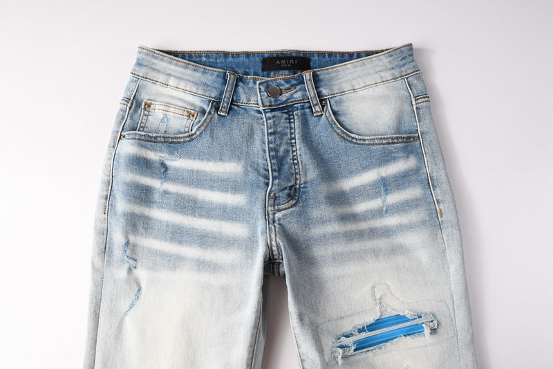 AMIRI Skinny Fit Jeans – Logo Patch Denim