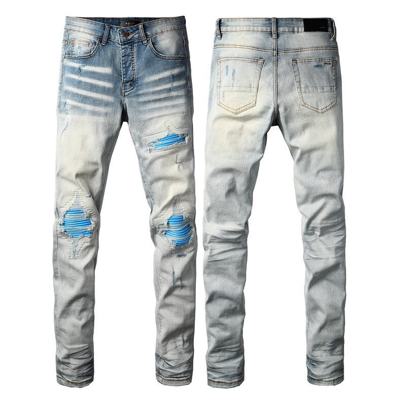 AMIRI Skinny Fit Jeans – Logo Patch Denim