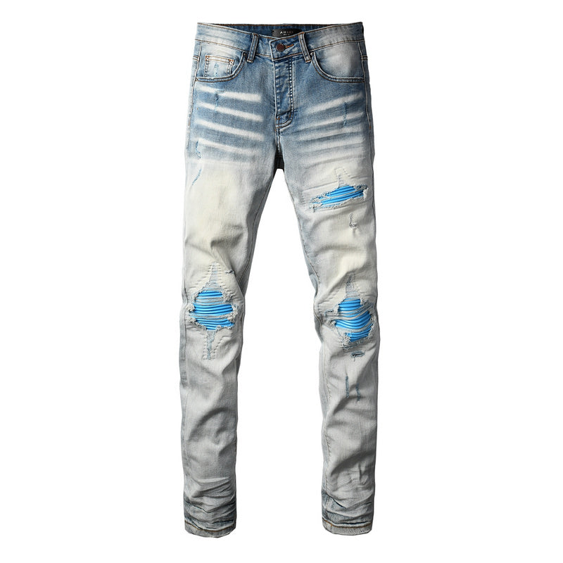 AMIRI Skinny Fit Jeans – Logo Patch Denim