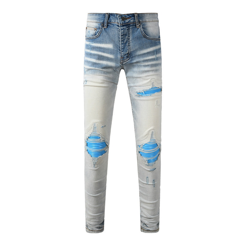 AMIRI Skinny Fit Jeans – Logo Patch Denim