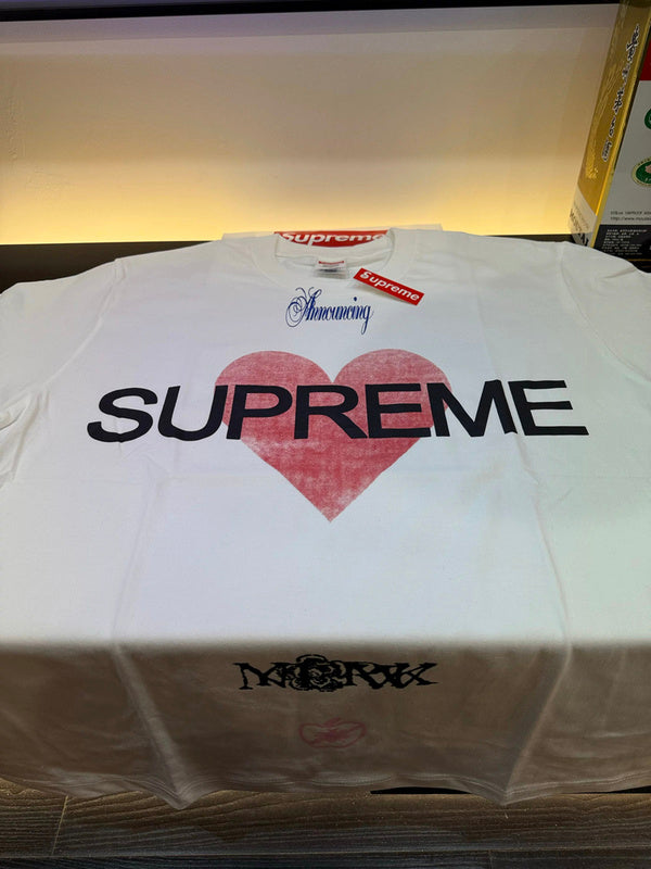 Supreme 25SS Announcing Tee — Black / White