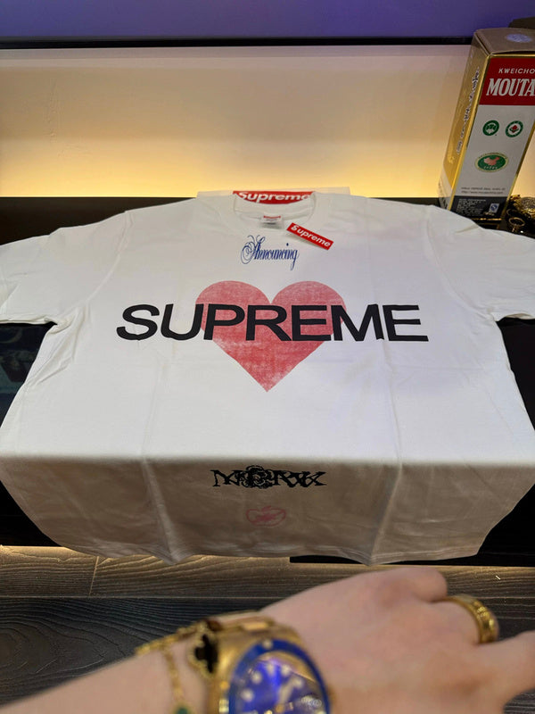Supreme 25SS Announcing Tee — Black / White
