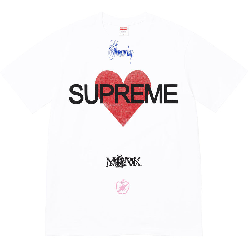 Supreme 25SS Announcing Tee — Black / White