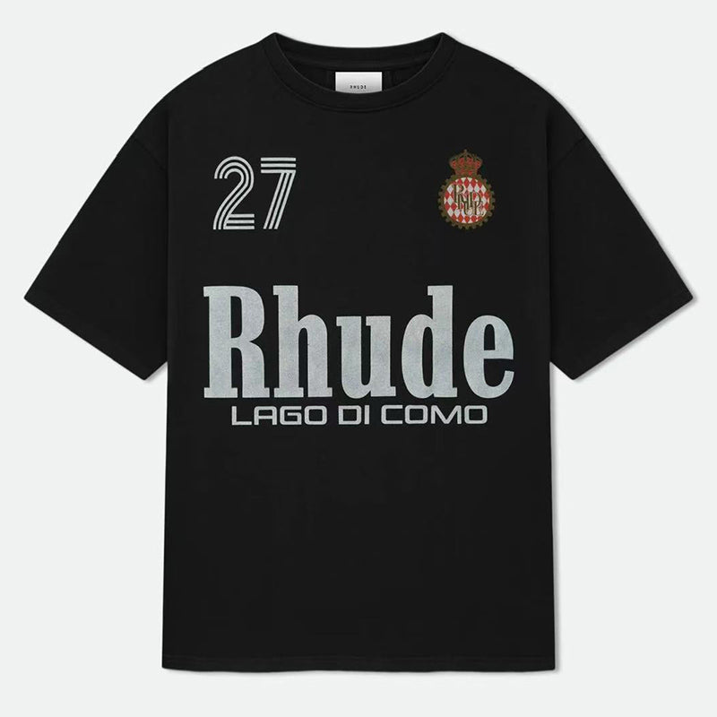 RHUDE Lago Di Como Script Crest Graphic T-Shirt – Black
