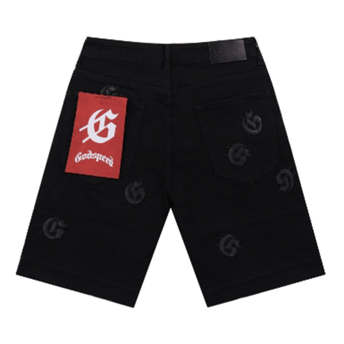 GODSPEED Denim Shorts – Slim Fit Cotton Blend Short with Frayed Detail