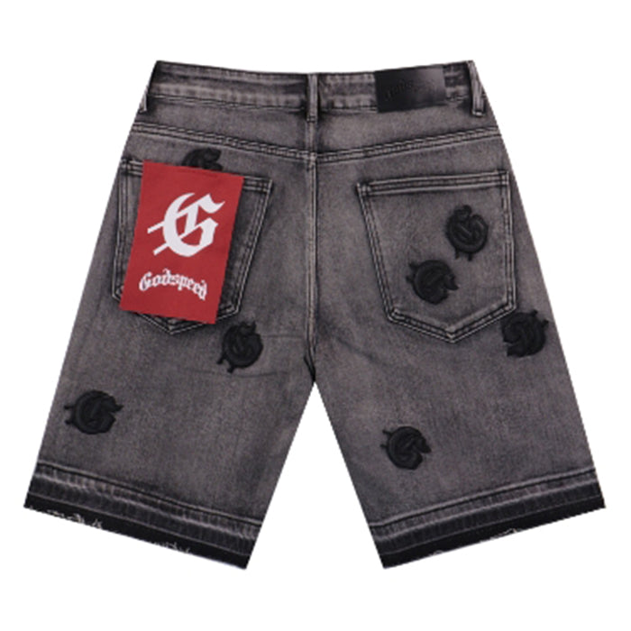 GODSPEED Denim Shorts – Slim Fit Cotton Blend Short with Frayed Detail