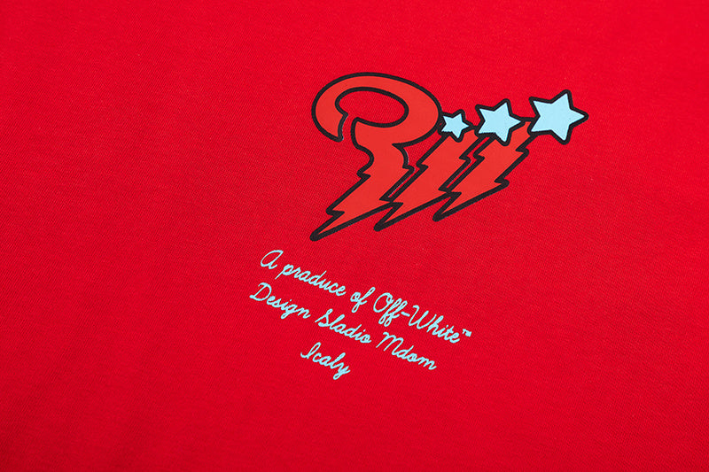 Off-White Scorpio Skate Cotton Graphic T-Shirt — Red / White