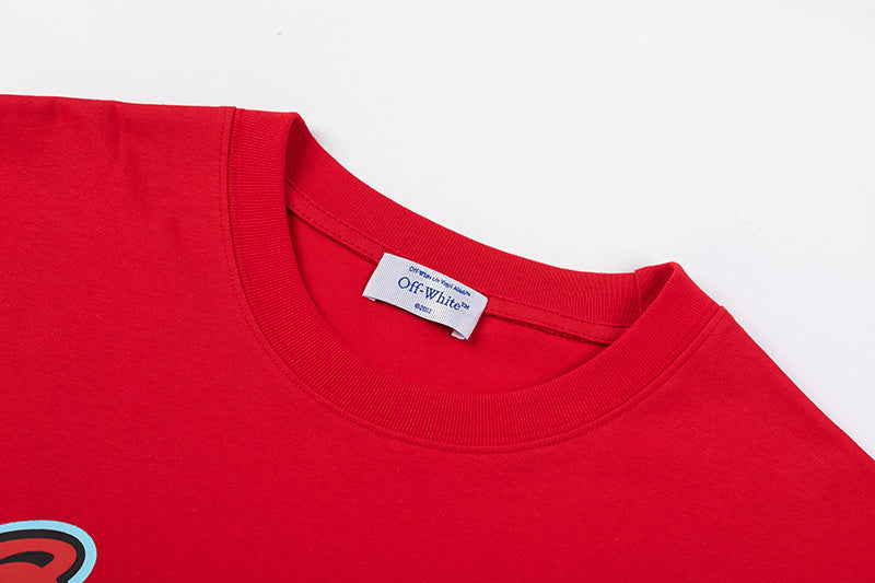 Off-White Scorpio Skate Cotton Graphic T-Shirt — Red / White
