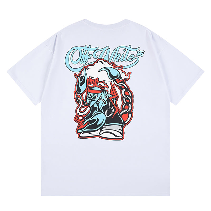 Off-White Scorpio Skate Cotton Graphic T-Shirt — Red / White