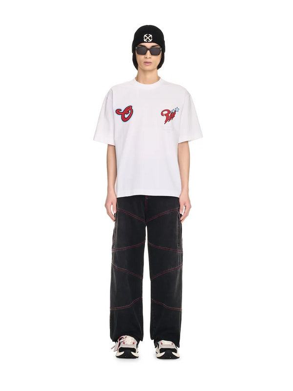 Off-White Scorpio Skate Cotton Graphic T-Shirt — Red / White
