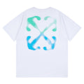 Off-White Blue Arrow Logo Back T-Shirt — White / Black