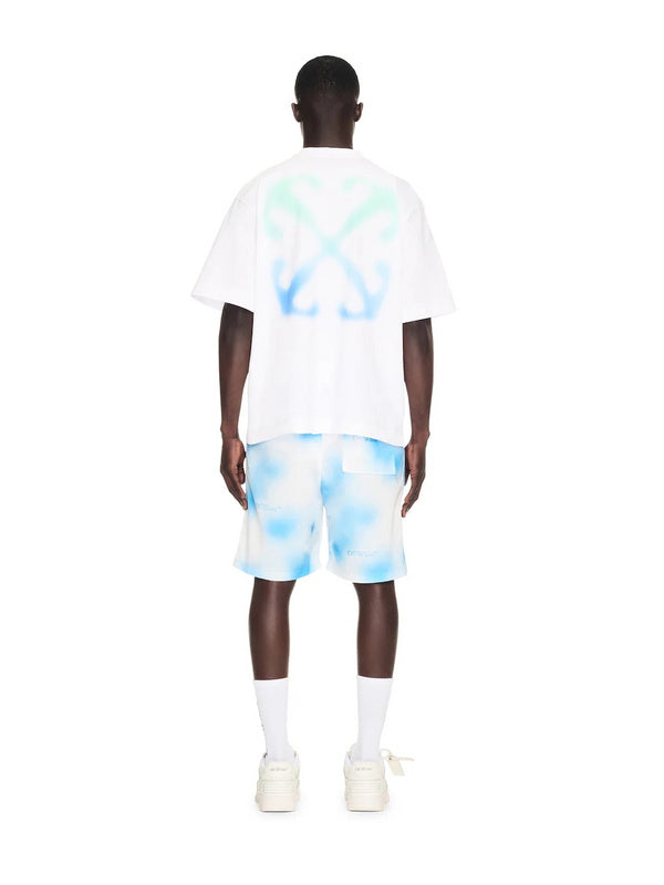 Off-White Blue Arrow Logo Back T-Shirt — White / Black