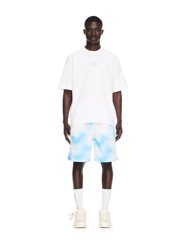 Off-White Blue Arrow Logo Back T-Shirt — White / Black