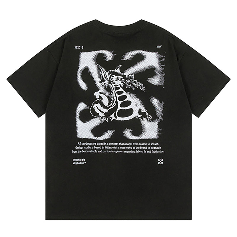 Off-White Dragon Arrow Skate T-Shirt — Black / White