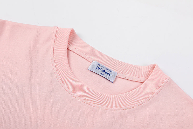 Off-White Logo Print T-Shirt — Pink / Black / White / Grey
