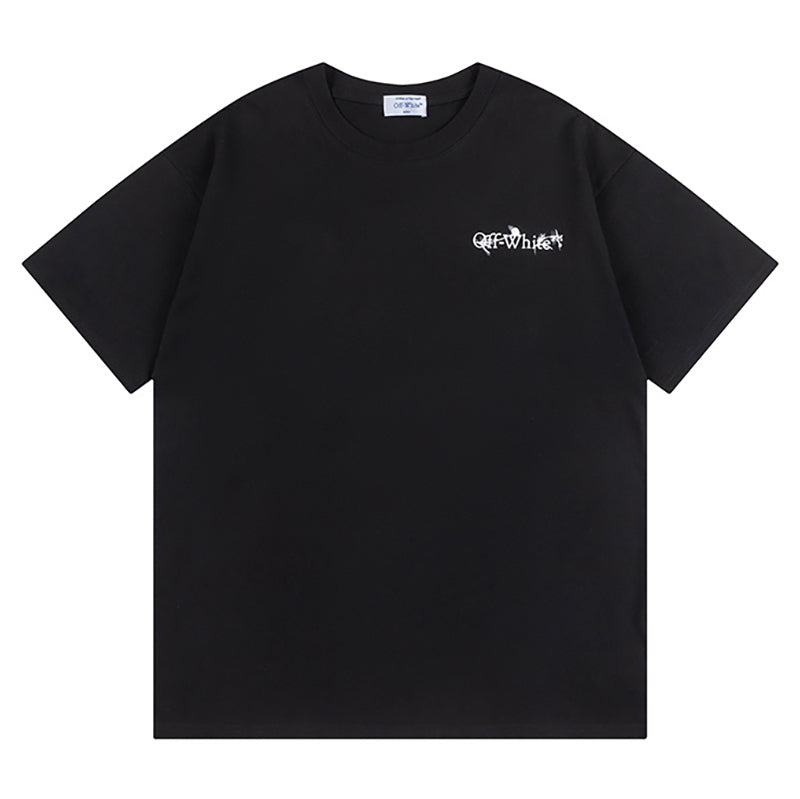 Off-White Logo Print T-Shirt — Pink / Black / White / Grey