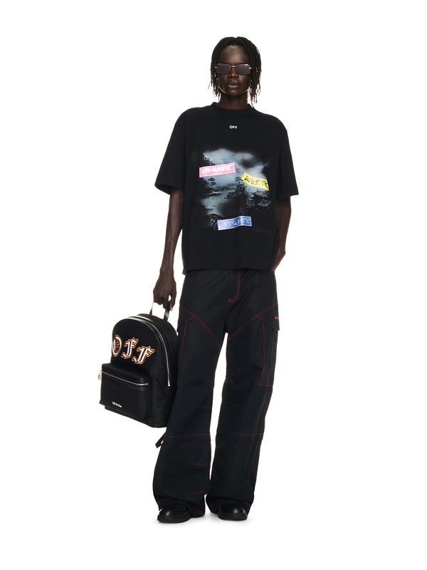 Off-White Type Sticker T-Shirt — Black / White