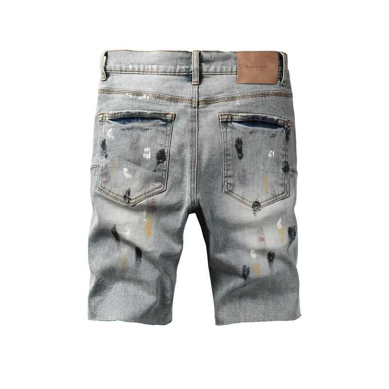 Purple Brand Denim Shorts #5101 | Slim Fit Destroyed Jeans