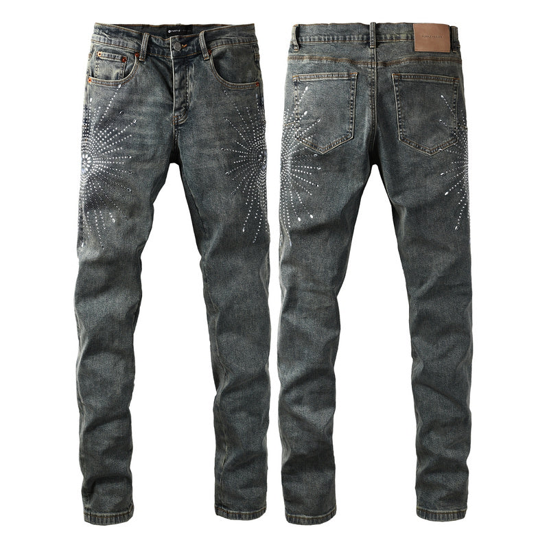 Purple Brand Crystal Diamond Skinny Jeans #9122