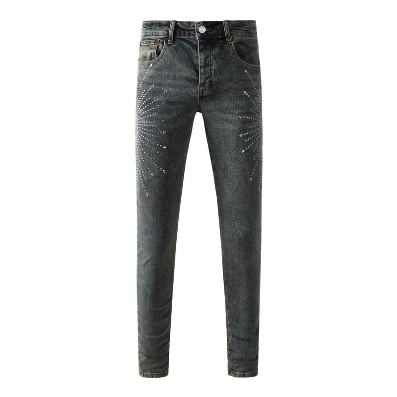 Purple Brand Crystal Diamond Skinny Jeans #9122