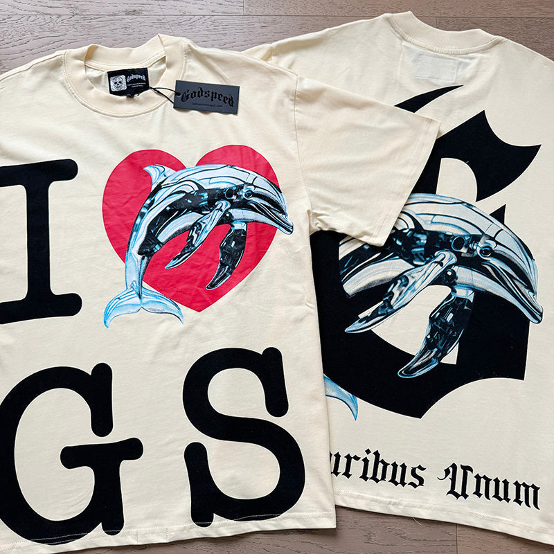 GODSPEED Miami Dolphin Graphic T-Shirt – 100% Cotton | Apricot