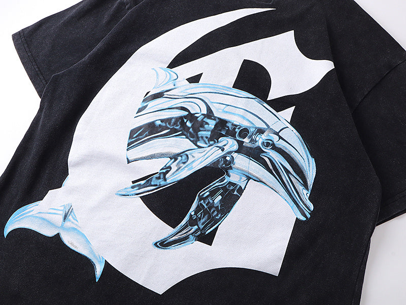 GODSPEED Miami Dolphin Graphic T-Shirt – 100% Cotton | Black