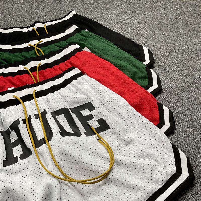 RHUDE Collegiate Arch Logo Mesh Basketball Shorts – Green