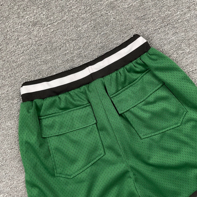 RHUDE Collegiate Arch Logo Mesh Basketball Shorts – Green