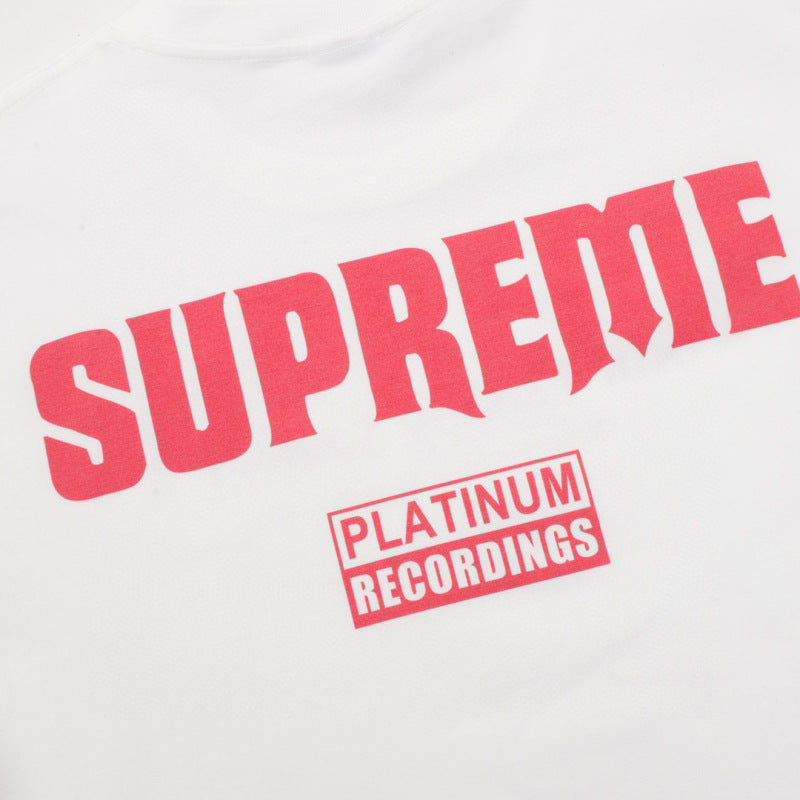 Supreme Stencil Embroidered S/S Tee — White / Black