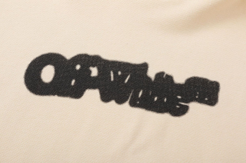 OFF WHITE Spray Logo Hoodie – Apricot & Black