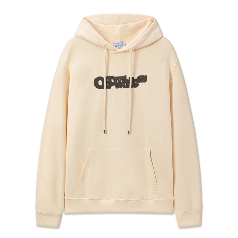 OFF WHITE Spray Logo Hoodie – Apricot & Black