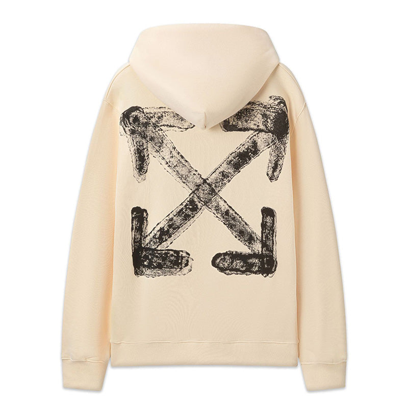 OFF WHITE Spray Logo Hoodie – Apricot & Black
