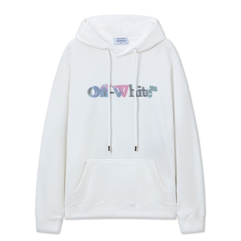 OFF WHITE Col S. Matthew Stripe Logo Hoodie – Black & White