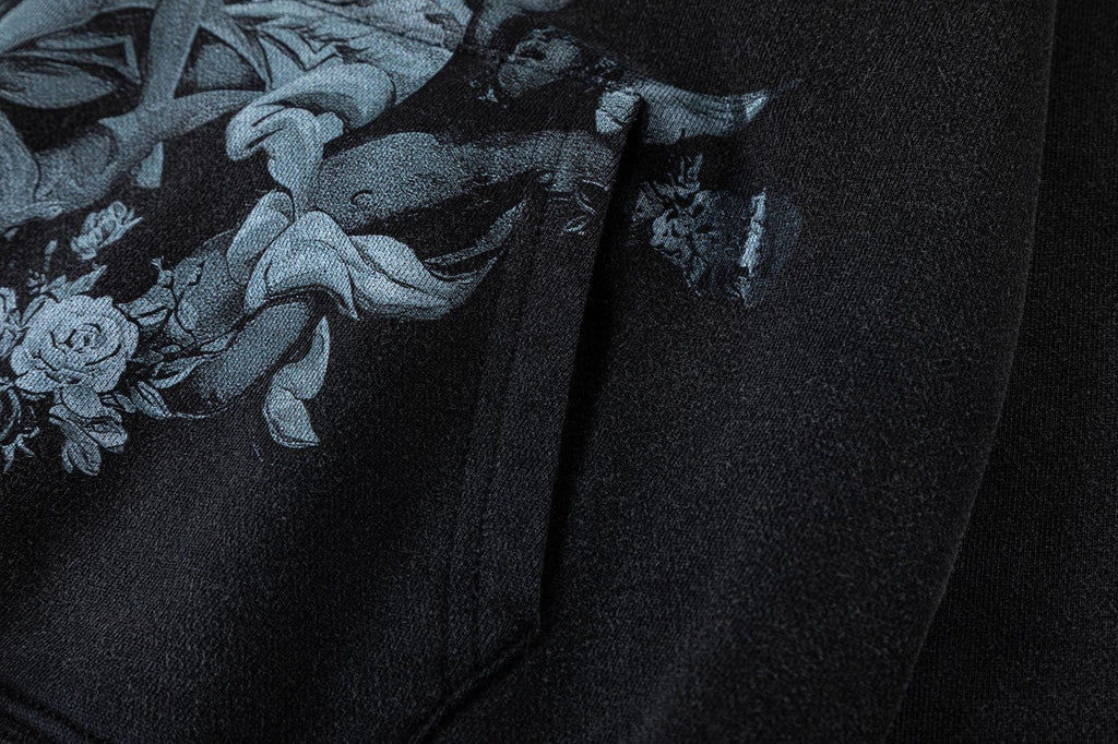 OFF WHITE Baroque Cherub Graphic Hoodie – Black