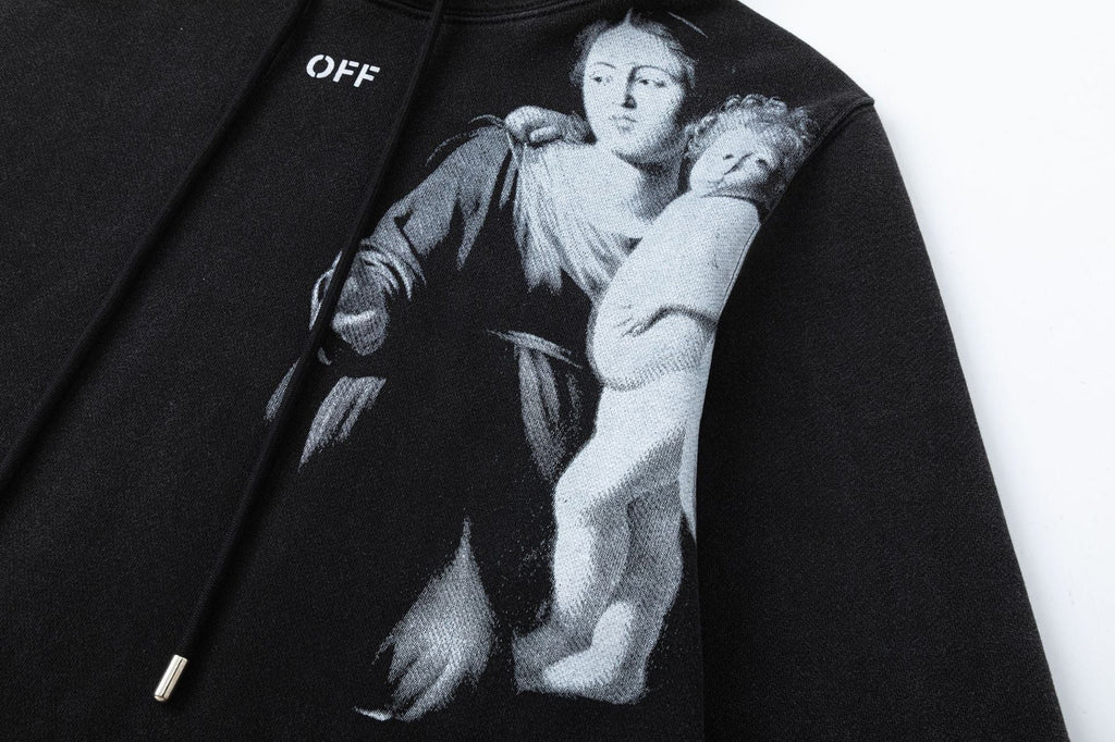 OFF WHITE Blurred Mary Hoodie – Black