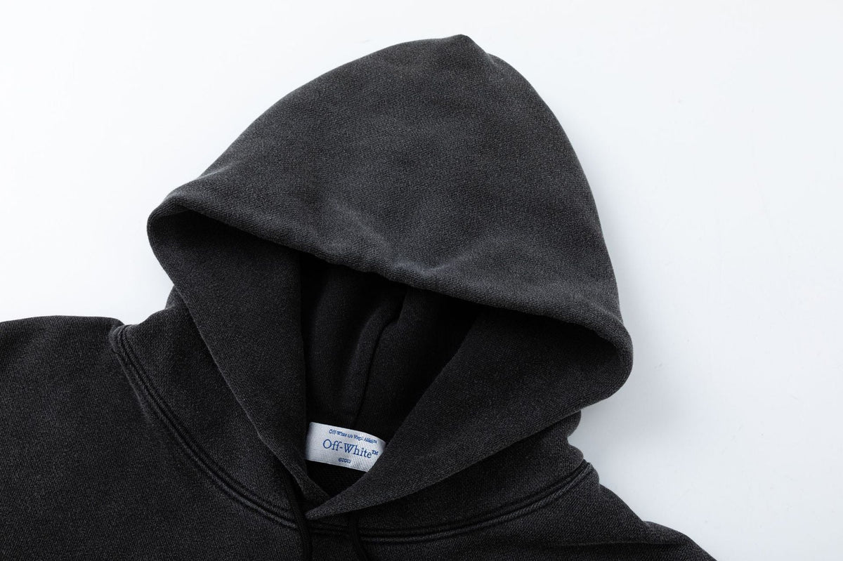 OFF WHITE Arrow Print Hoodie – Black