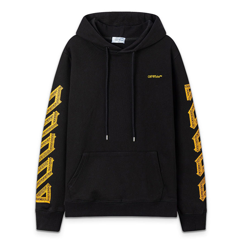 OFF-WHITE Yellow Pixel Arrow Sleeve Hoodie