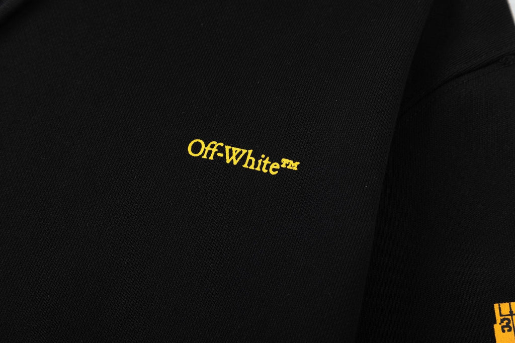OFF-WHITE Yellow Pixel Arrow Sleeve Hoodie