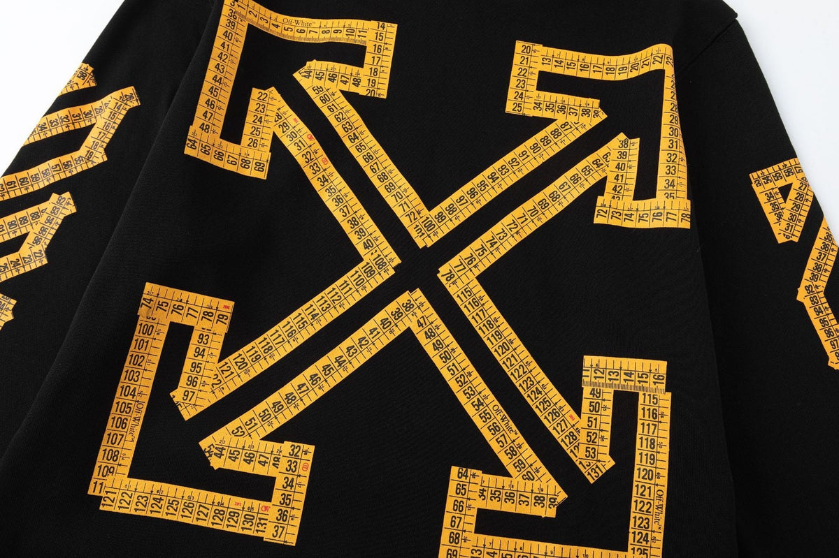 OFF-WHITE Yellow Pixel Arrow Sleeve Hoodie