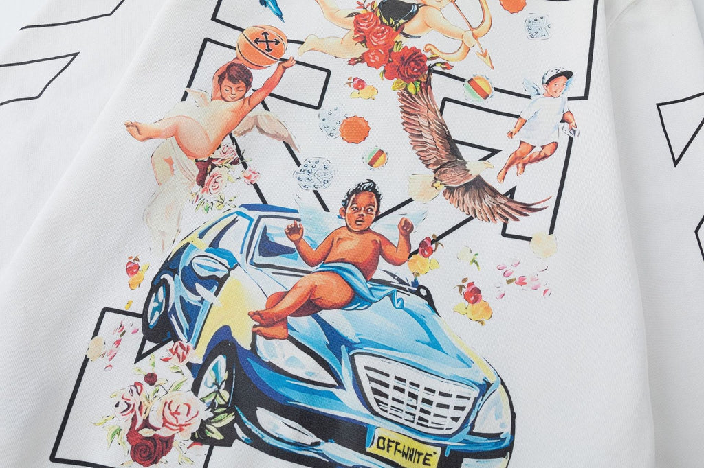 OFF-WHITE Angels & Car Collage Graphic Hoodie