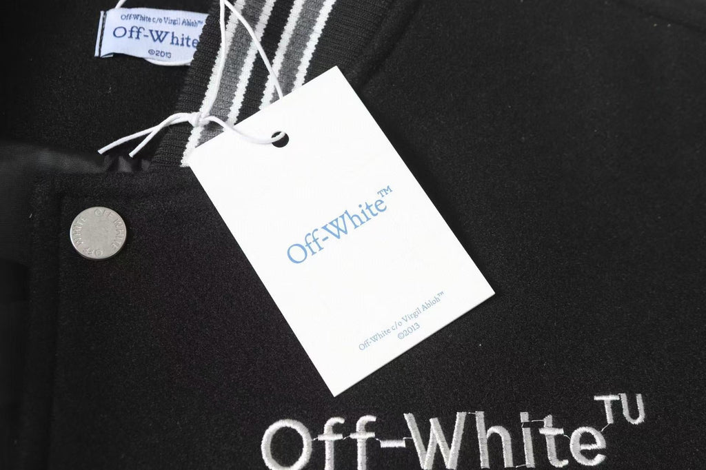 OFF WHITE Varsity Jacket – Black