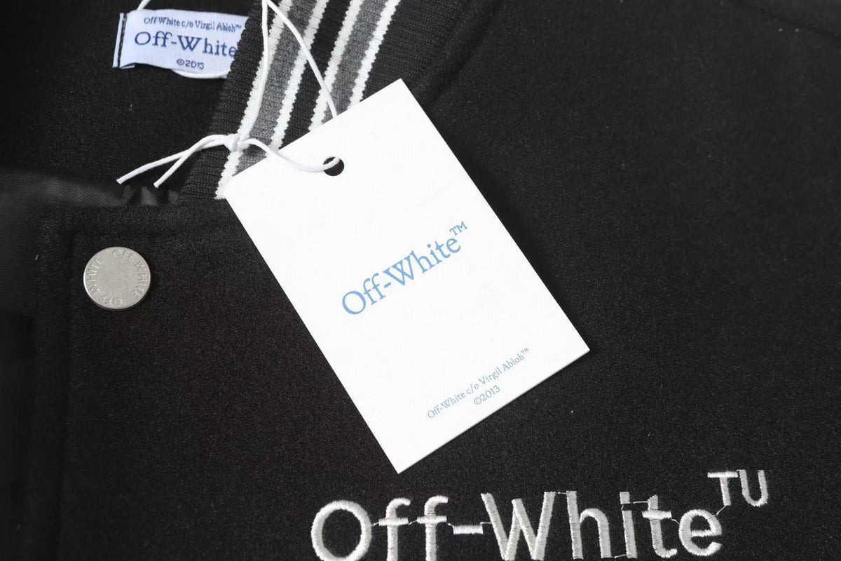 OFF WHITE Varsity Jacket – Black