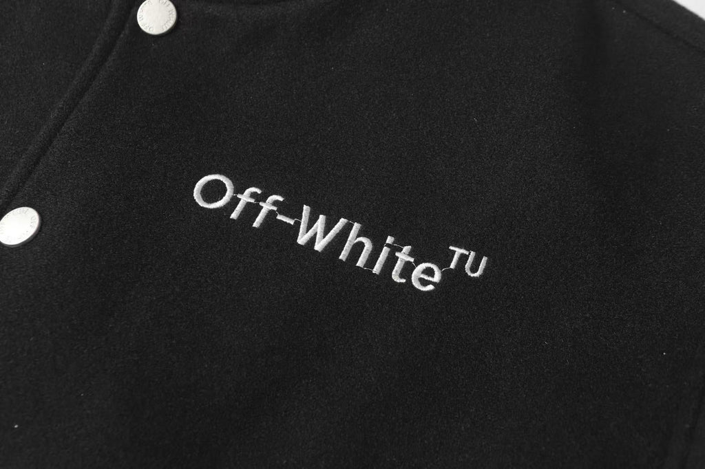 OFF WHITE Varsity Jacket – Black