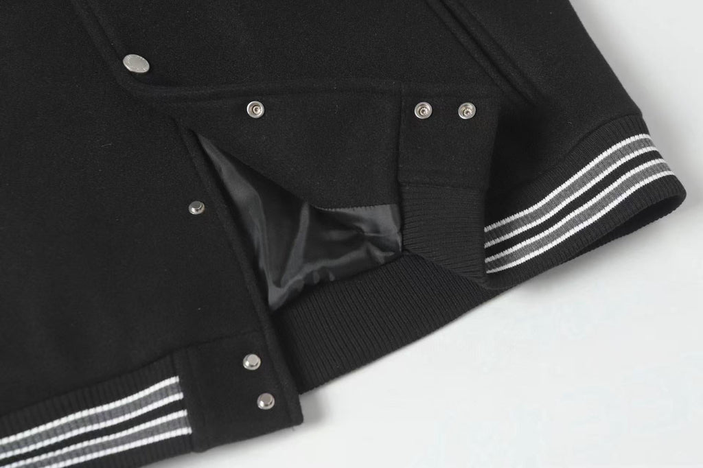OFF WHITE Varsity Jacket – Black