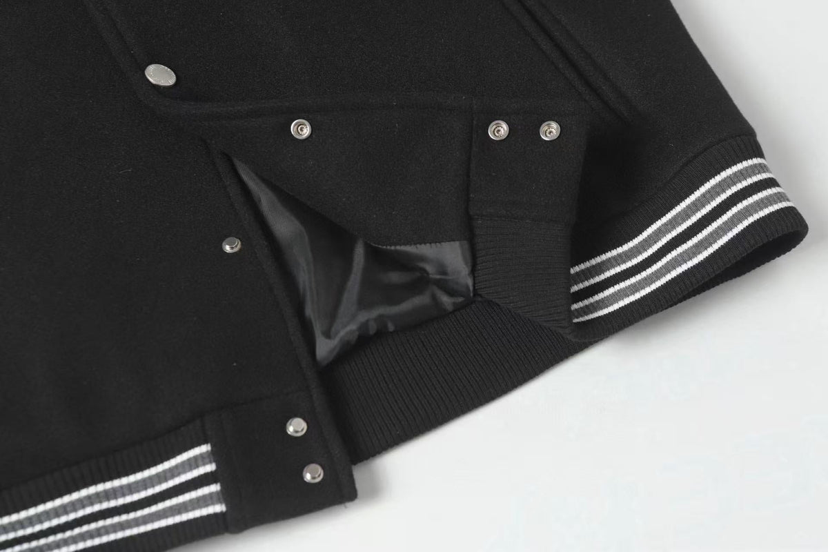 OFF WHITE Varsity Jacket – Black