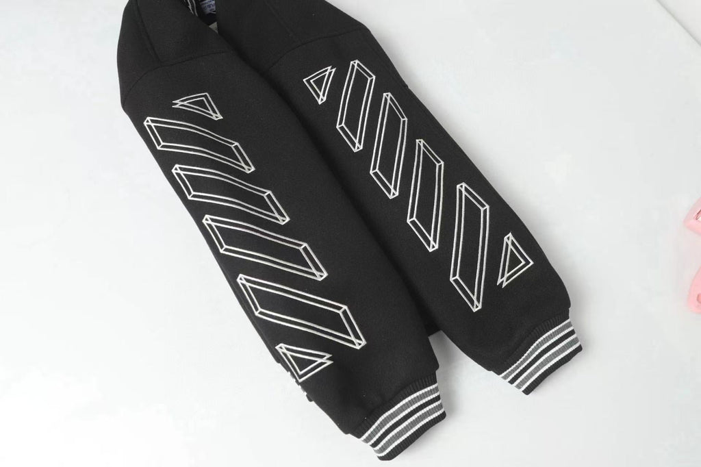 OFF WHITE Varsity Jacket – Black